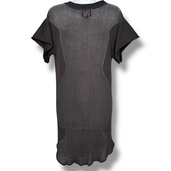 Absence of Colour Black Net Back Tunic Top goth industrial emo layer - Picture 3 of 6